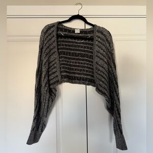 Wild Fable Black and Gray Striped Sweater Shrug